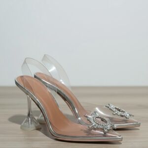 Women's Silver heels with emblem
